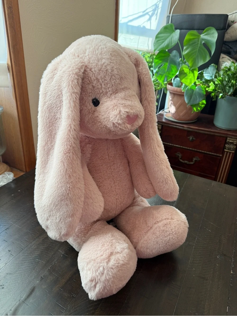 NWT Plush Light Pink XL Long ears Stuffed Bunny Soft Comfort for Kids and Adults